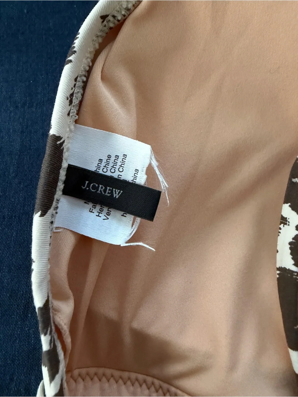 J. Crew Brown and Cream Leopard-Print One-Piece Swimsuit